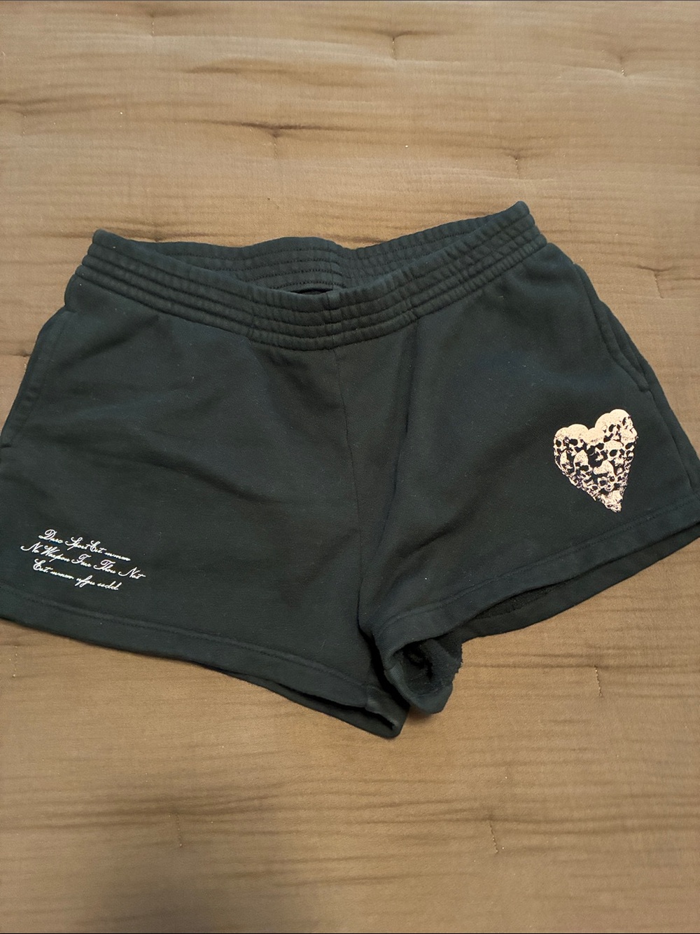 Darc Sport Black Women's Athletic Shorts with Heart Accent